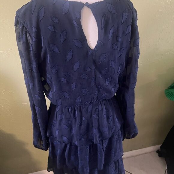 Studio M Blue V-Neck Long Sleeve Sundress - Picture 5 of 7